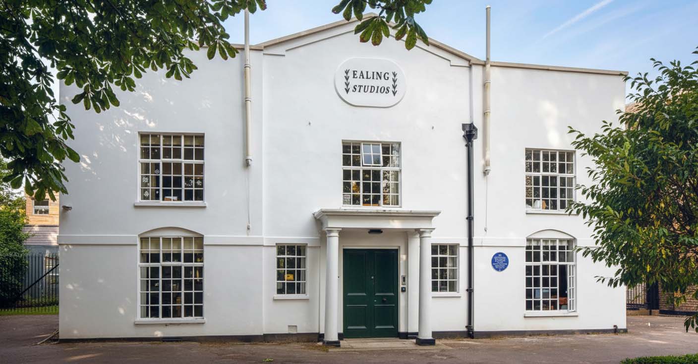 The iconic white building of Ealing Studios.